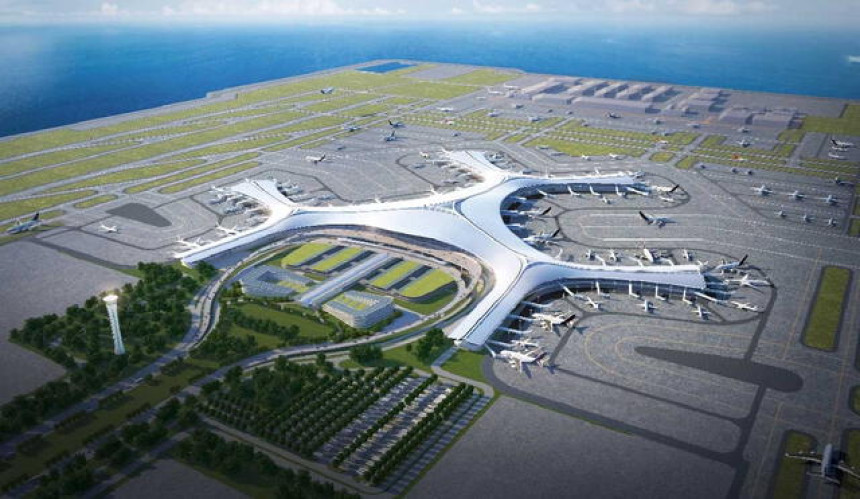 El aeropuerto más grande del mundo construido en una isla artificial estará en China 